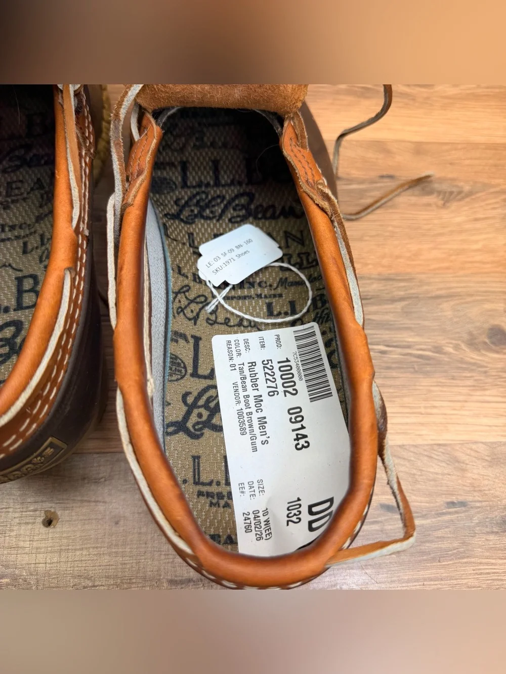 L.L. Bean Men's size 10EE Brown and Tan Boat Duck Shoes